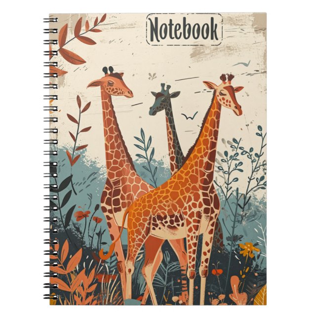 Caderno Espiral Giraffe Vintage (Frente)