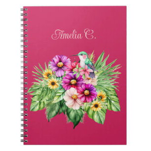 Caderno Espiral Girassóis alegres e tropicais