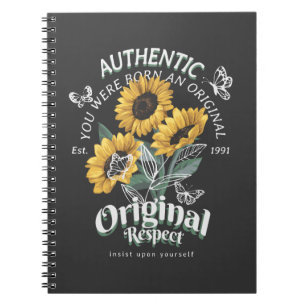 Caderno Espiral Girassóis e Borboletas Gráfico