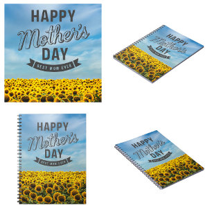 Caderno Espiral Girassóis Elegantes Florais Melhor Mãe do Mundo