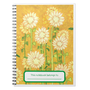 Caderno Espiral Girassóis personalizados em notebooks Watercolor