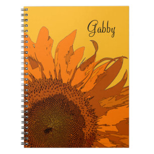Caderno Espiral Girassol alaranjado