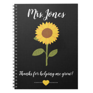 Caderno Espiral Girassol amarelo me ajudando a crescer