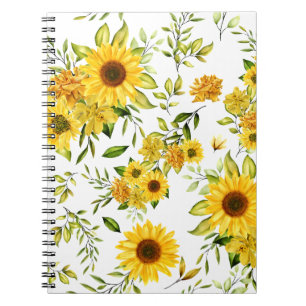 Caderno Espiral Girassol Aquarela 8