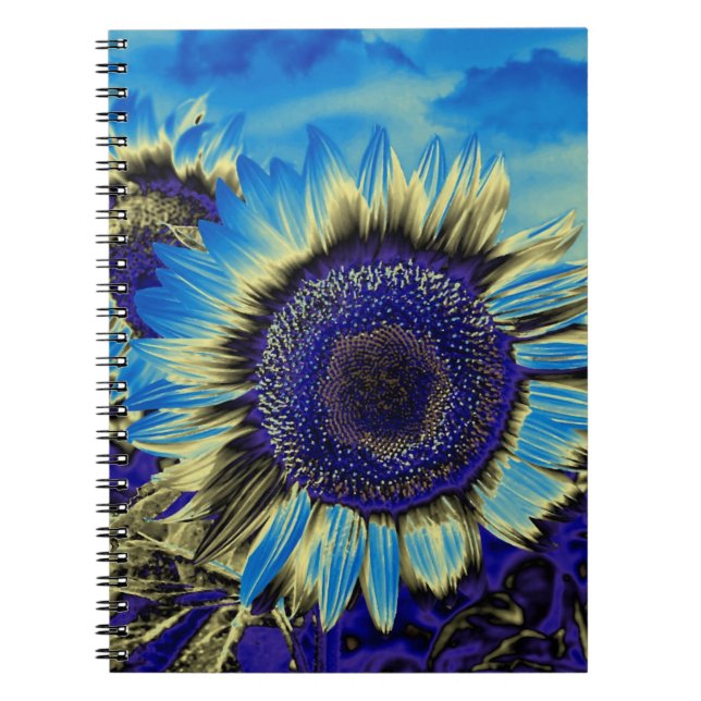 Caderno Espiral Girassol Azul (Frente)