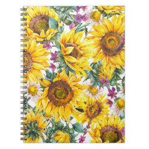 Caderno Espiral Girassol: Bloom Amarelo de Verão.