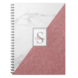 Caderno Espiral Girassol Blush Cor-de-rosa - Leitura Monograma Geo