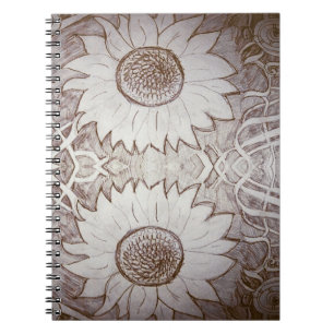 Caderno Espiral girassol em casa