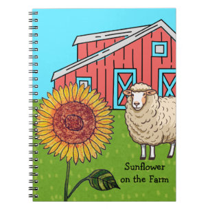 Caderno Espiral Girassol na Fazenda