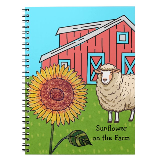 Caderno Espiral Girassol na Fazenda (Frente)