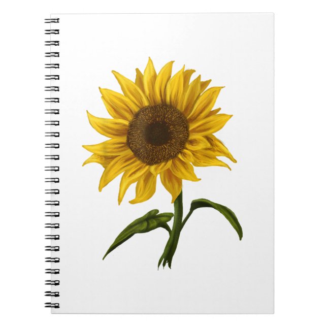 Caderno Espiral Girassol Sunshine Floral Watercolor Flor (Frente)