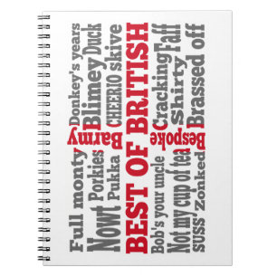 Caderno Espiral Gíria inglesa na bandeira da Rua George's Cross