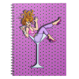 CADERNO ESPIRAL GIRL IN A MARTINI GLASS NOTEBOOK, JOURNAL, DIARY