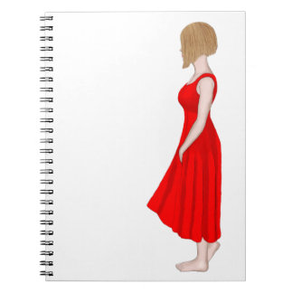 Caderno Espiral Girl in Red Dress Oil Painting