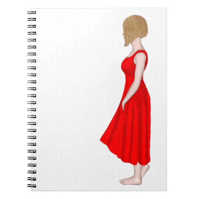 Caderno Espiral Girl in Red Dress Oil Painting (Frente)