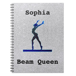 Caderno Espiral Girls Gymnastics Beam Queen Faux Glitter