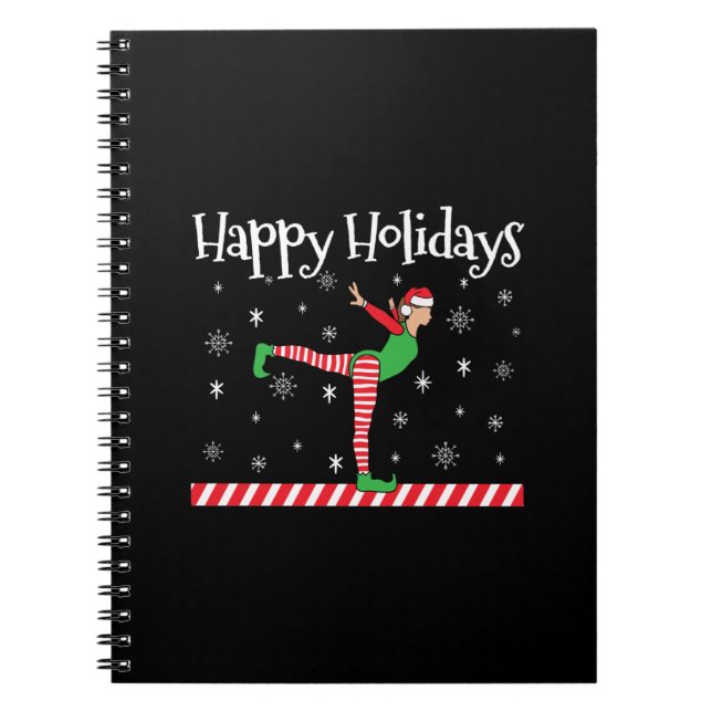 Caderno Espiral Girls Gymnastics Elf de Natal (Frente)