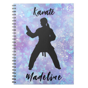 Caderno Espiral Girls Karate Blue Purple Personalizado