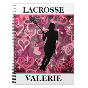 Caderno Espiral Girls Lacrosse Flutuante Rosa Hearts