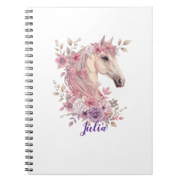 Caderno Espiral Girls Pretty Ponies Pastel Floral Horse