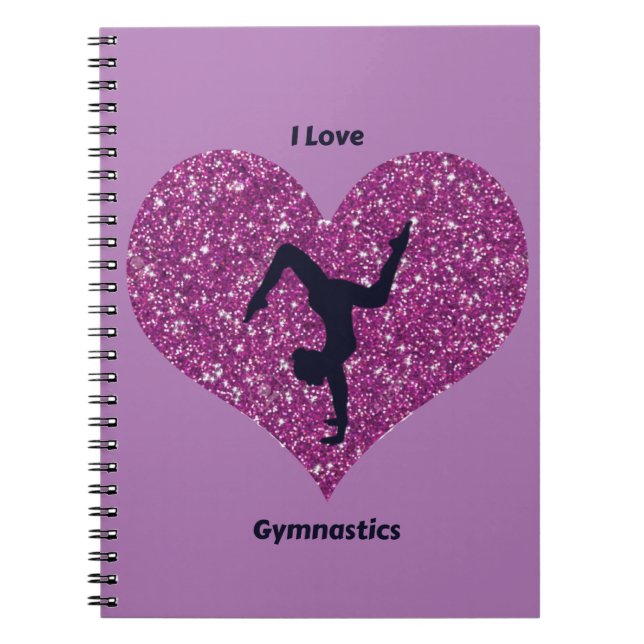 Caderno Espiral Girls Purple I Love Gymnastics Spiral Notebook (Frente)