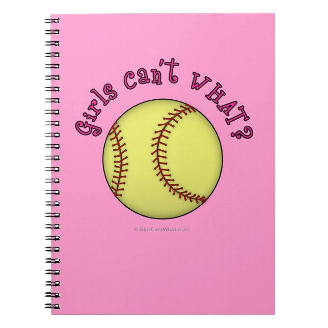 Caderno Espiral Girls Softball-Pink Text (Frente)