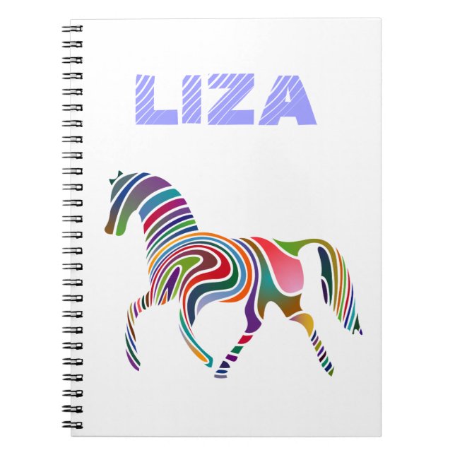Caderno Espiral Girly Fantasy Horse Personalizada (Frente)
