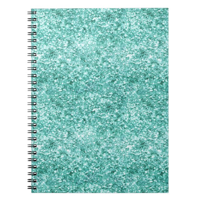 Caderno Espiral Girly Mint Glitter Confetti (Frente)