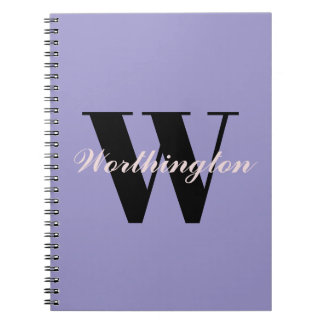 Caderno Espiral Girly Monogram and Name purple