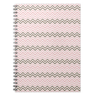 Caderno Espiral Girly Pink e Brown Chevron