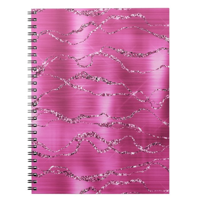 Caderno Espiral Girly Pink Glitz Glitter (Frente)
