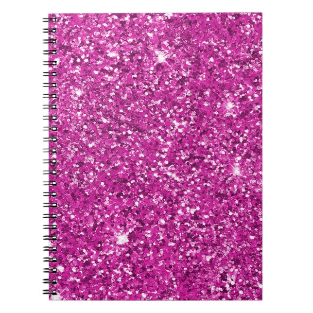 Caderno Espiral Girly Pink Glitzy Glitter (Frente)