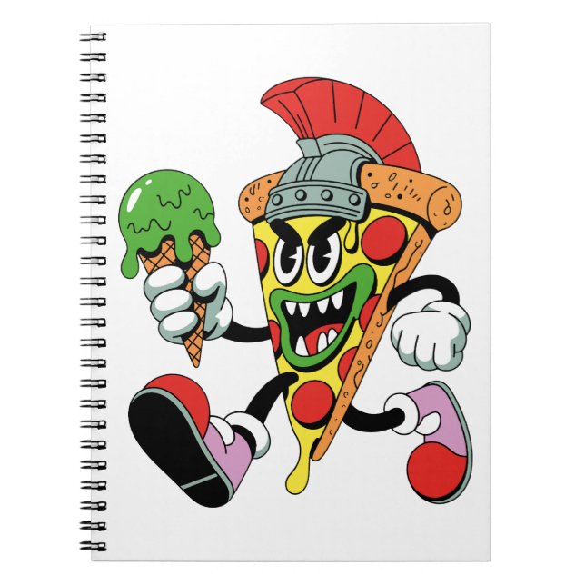 Caderno Espiral Gladiator Pizza Slice Brainrot (Frente)