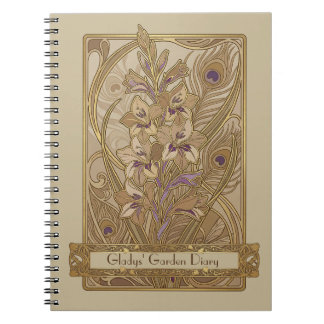 Caderno Espiral Gladiolus italicus Art Nouveau