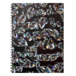 Caderno Espiral Glam Black White Diamond Crystal Impressão
