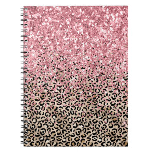 Caderno Espiral Glam Dourado Leopard Imprima Link