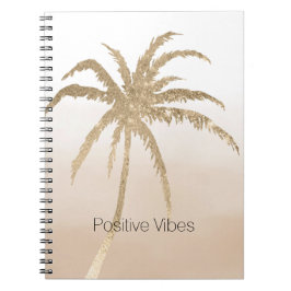 Caderno Espiral Glam Dourado Tropical Palm ombre