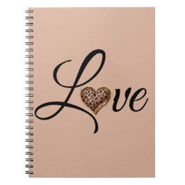 Caderno Espiral Glam Leopard Heart Love Design
