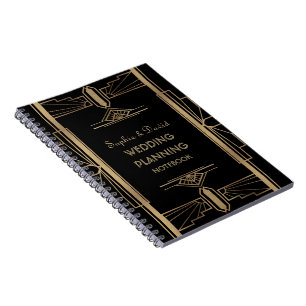 Caderno Espiral Glamorous Gatsby Art Wedding Planner, Excelente de
