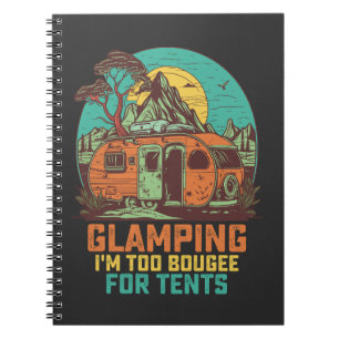 Caderno Espiral Glamping Eu Sou Muito Luxuoso Para Tendas Retro Vi