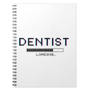 Caderno Espiral Glitch de Carregamento de Dentista Humor Pixel
