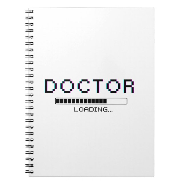 Caderno Espiral Glitch Pixel Doctor Loading Humor (Frente)