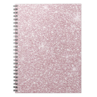 Caderno Espiral Glitter cintilante rosado e elegante de abstrato c