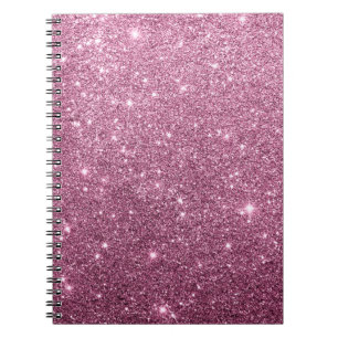 Caderno Espiral Glitter de abstrato cor-de-rosa com burgundy elega