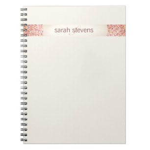 Caderno Espiral Glitter de Confetti Rosa
