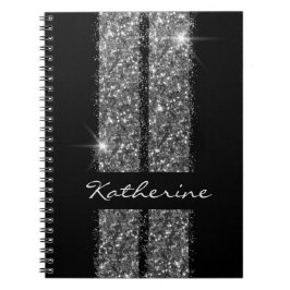 Caderno Espiral Glitter de Prata Raspa-Gata Girly-Car-Lover