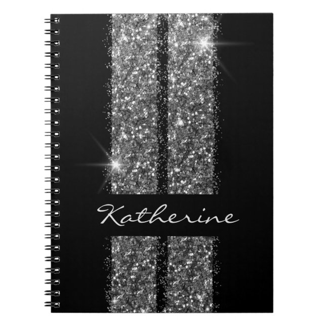 Caderno Espiral Glitter de Prata Raspa-Gata Girly-Car-Lover (Frente)