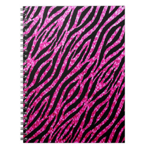 Caderno Espiral Glitter Glitter Sparkles de Impressão de Zebra Ro