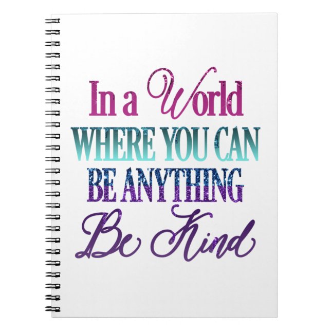 Caderno Espiral Glitter Inspiracional Colorido (Frente)