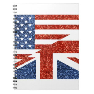 Caderno Espiral glitter usa uk